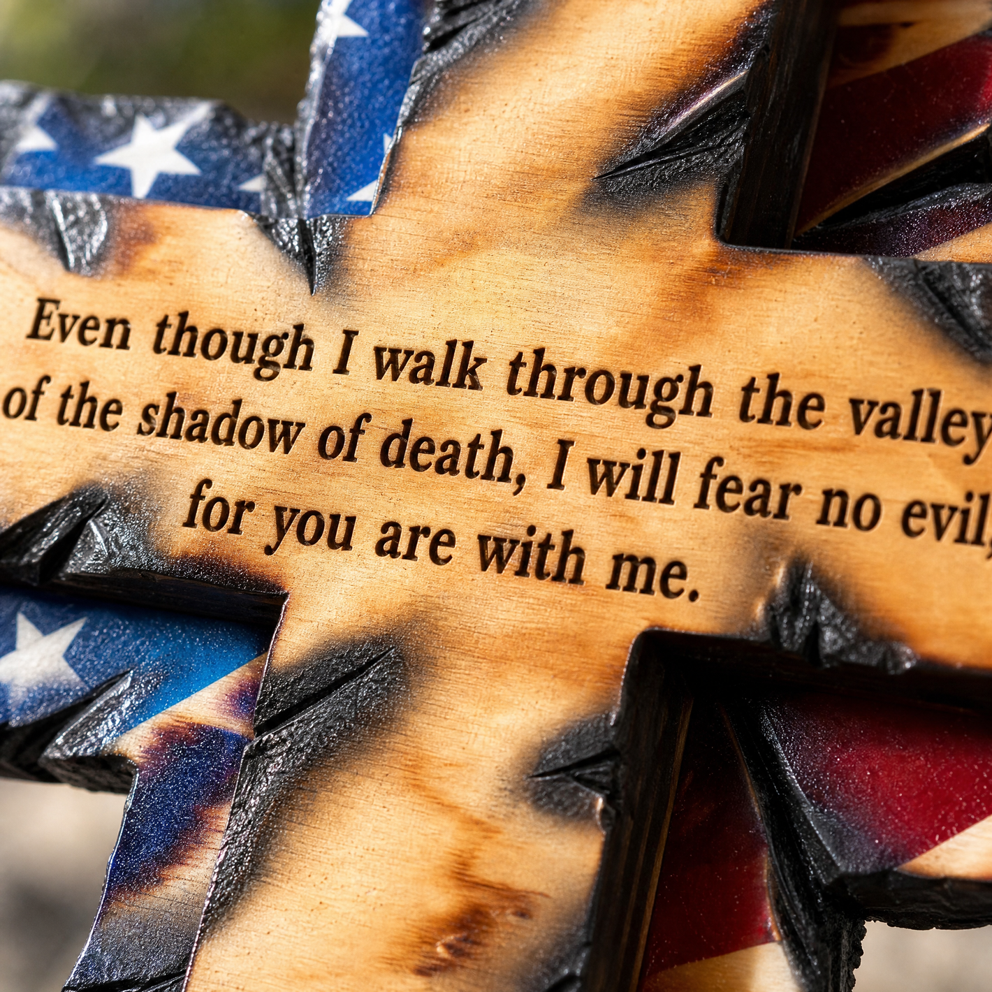 Engraved Psalm 23 verse