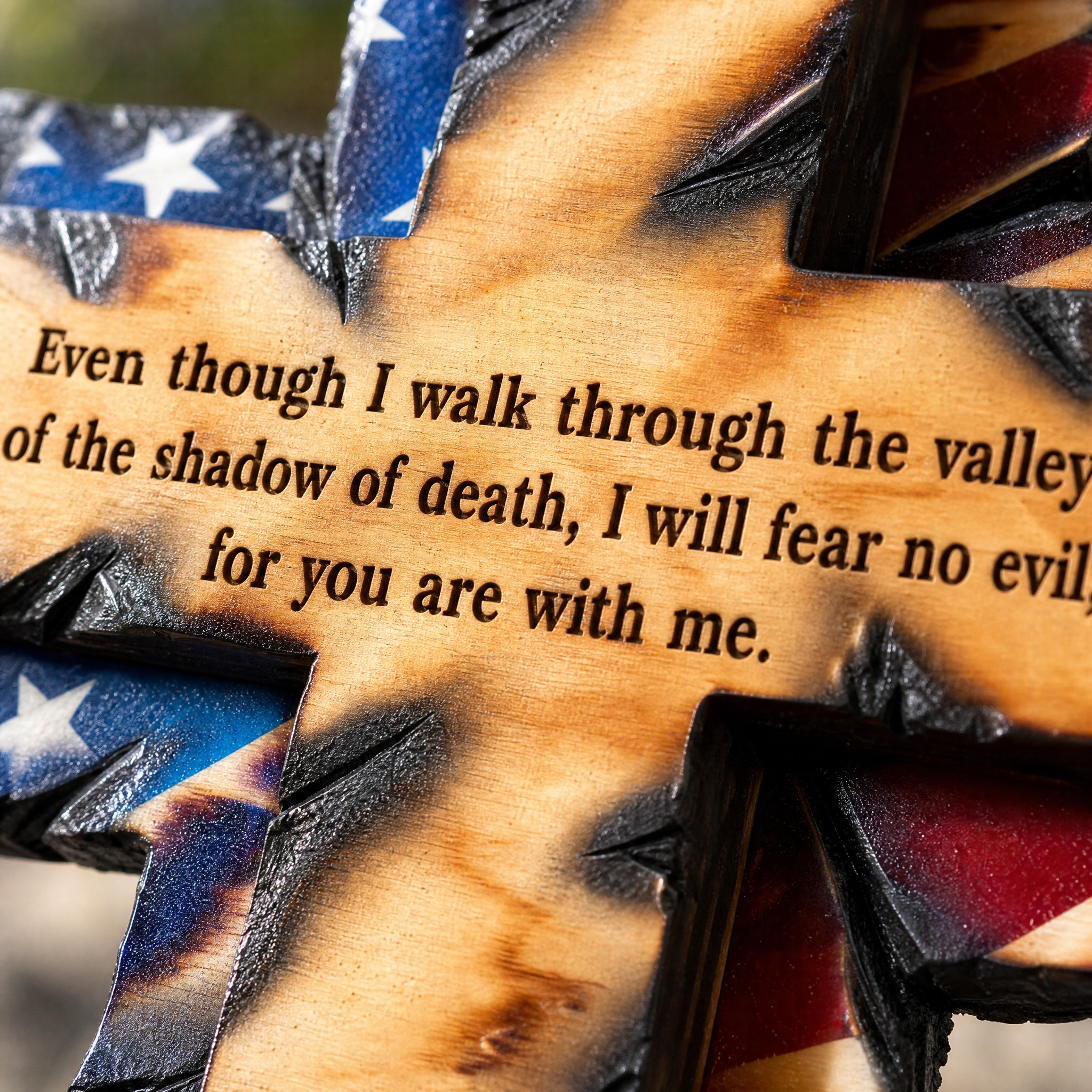 Engraved Psalm 23 verse